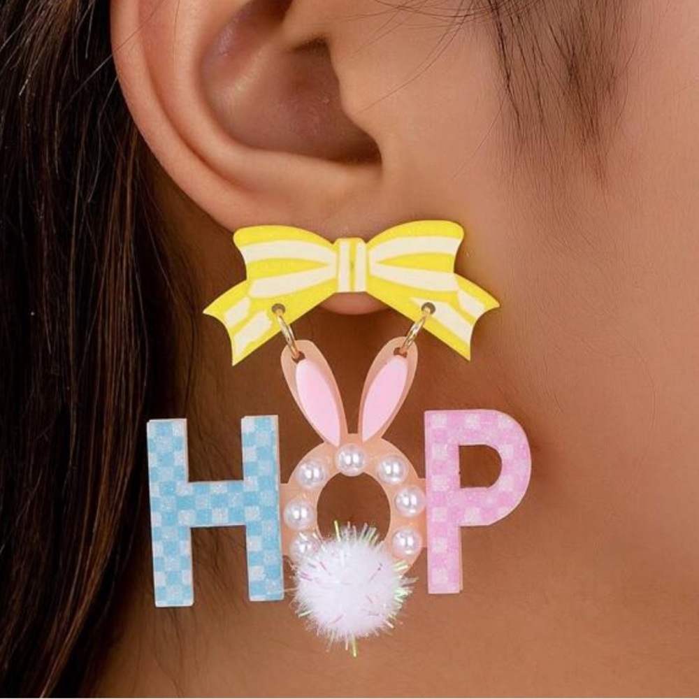 Hop Easter Acrylic Earrings